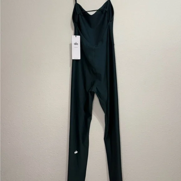 ALO Yoga Airlift Disco Dark Green Jumpsuit - Picture 2 of 2